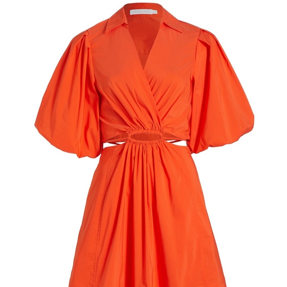 NEW Jonathan Simkhai Aulora Cut-Out Spread Collar Minidress